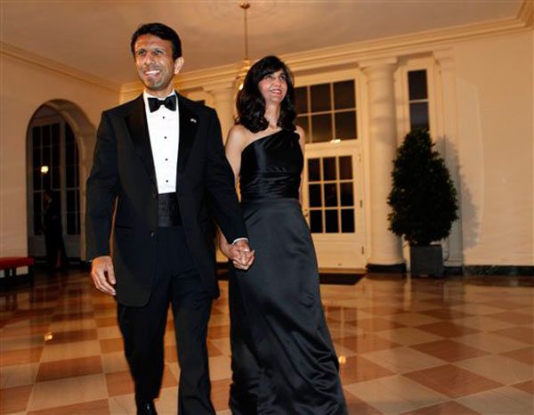 Louisiana Governor Bobby Jindal and his wife Supriya Jindal